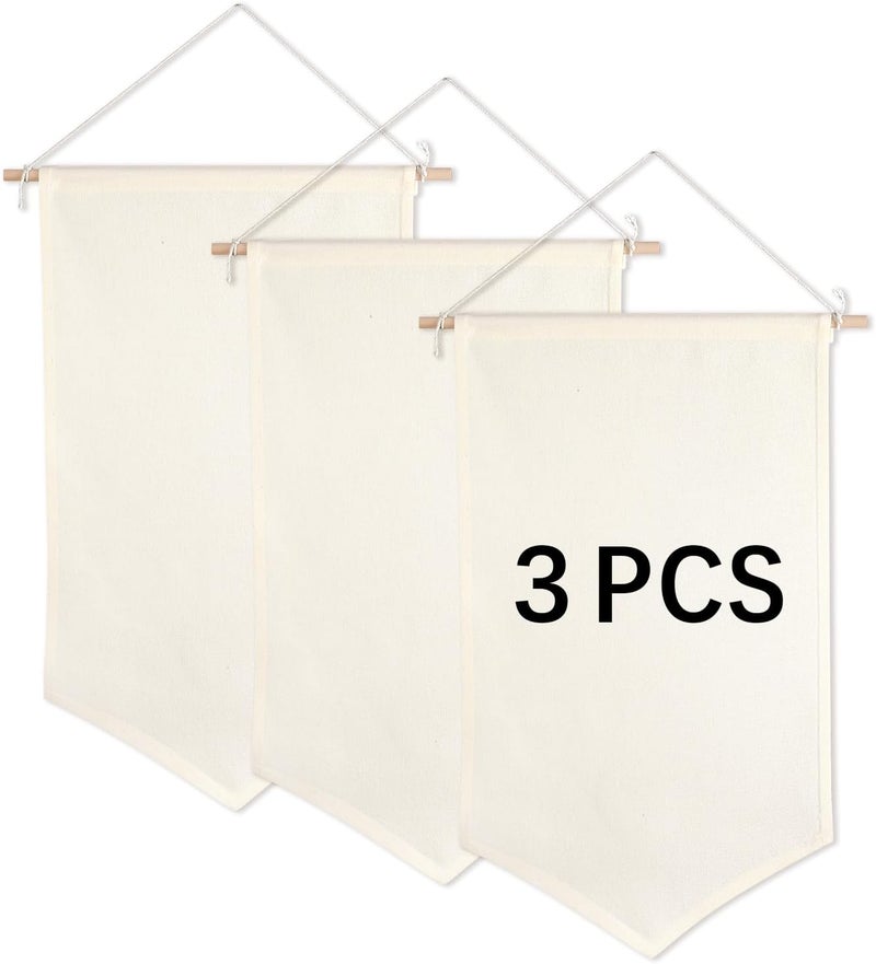 OKBA 3 PCS Canvas Banners Wall Hanging Brooch Jewelry Storage Case Stand Enamel Pin Display, Sublimation blank Banner,Holder Earrings Necklace Pin Collection Organizer - Image 1